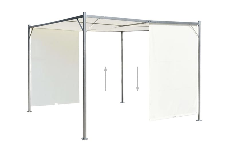 Pergola med justerbart tak gräddvit 3x3 m stål - Vit - Utemöbler & utemiljö - Solskydd - Pergola