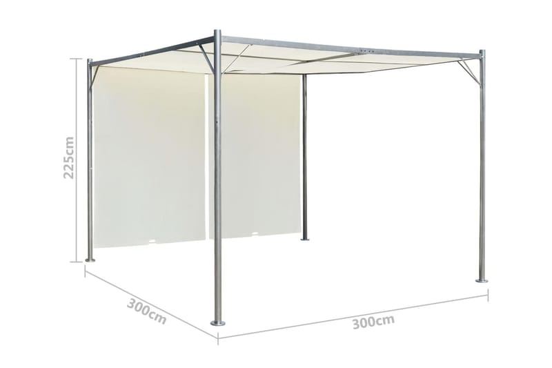 Pergola med justerbart tak gräddvit 3x3 m stål - Vit - Utemöbler & utemiljö - Solskydd - Pergola