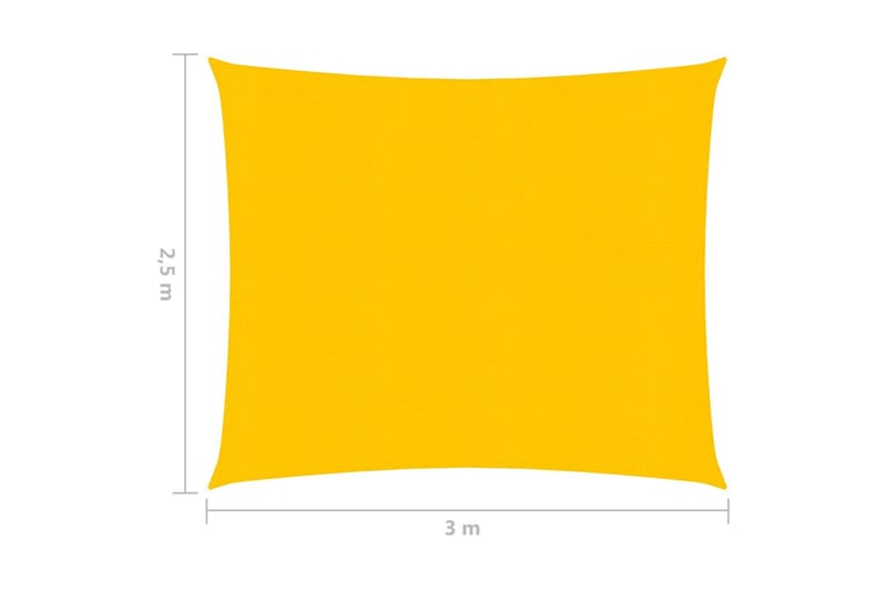 Solsegel 160 g/m² gul 2,5x3 m HDPE - Gul - Utemöbler & utemiljö - Solskydd - Solsegel