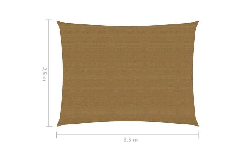 Solsegel 160 g/m² taupe 2,5x3,5 m HDPE - Brun - Utemöbler & utemiljö - Solskydd - Solsegel