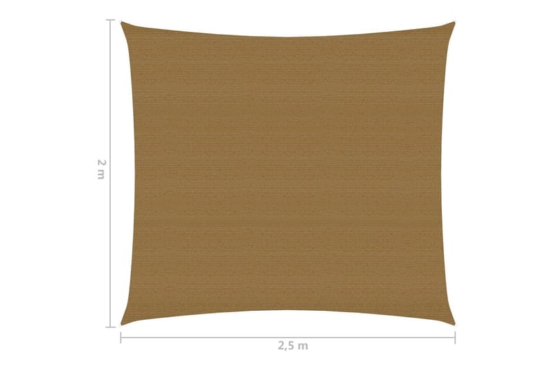 Solsegel 160 g/m² taupe 2x2,5 m HDPE - Brun - Utemöbler & utemiljö - Solskydd - Solsegel