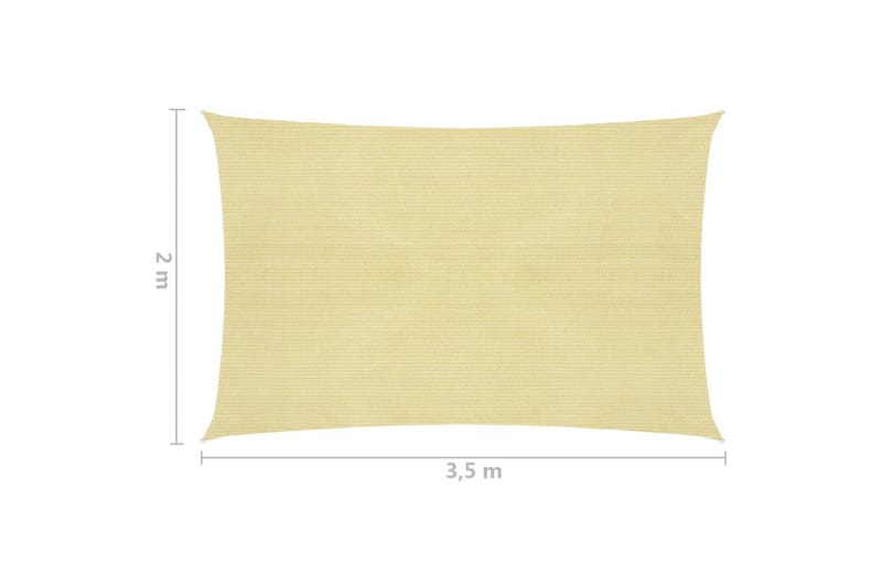 Solsegel 160 g/m² vit 2x3,5 m HDPE - Beige - Utemöbler & utemiljö - Solskydd - Solsegel