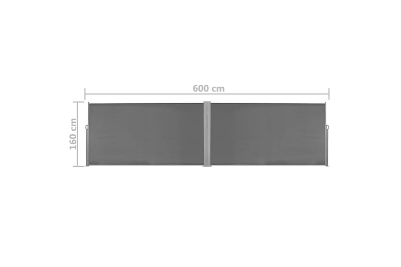 Infällbar skärm 160x600 cm grå - Grå - Utemöbler & utemiljö - Solskydd - Solsegel