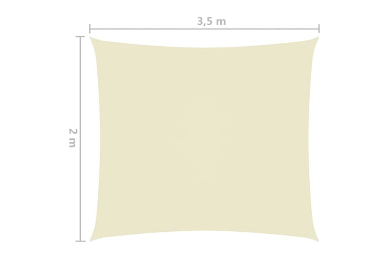 Solsegel oxfordtyg rektangulärt 2x3,5 m gräddvit - Vit - Utemöbler & utemiljö - Solskydd - Solsegel