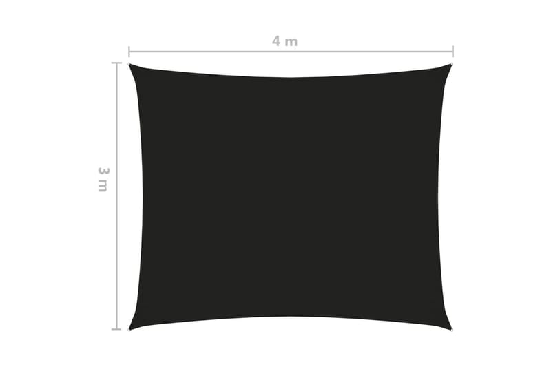 Solsegel oxfordtyg rektangulärt 3x4 m svart - Svart - Utemöbler & utemiljö - Solskydd - Solsegel