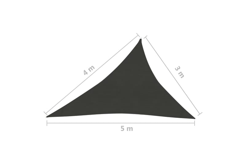 Solsegel 160 g/m² antracit 3x4x5 m HDPE - Antracit - Utemöbler & utemiljö - Solskydd - Solsegel