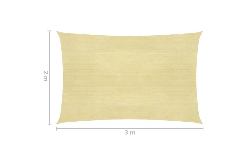 Solsegel 160 g/m² beige 2x3 m HDPE - Beige - Utemöbler & utemiljö - Solskydd - Solsegel