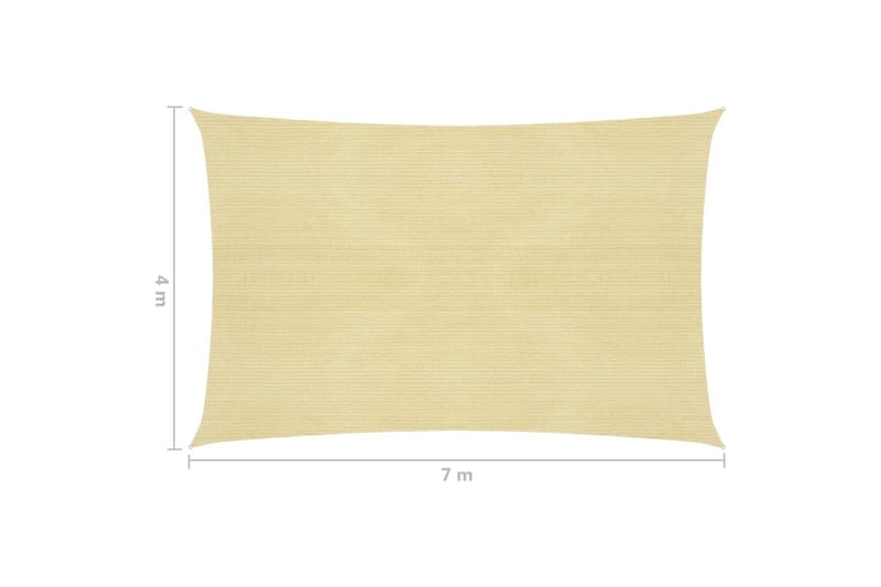 Solsegel 160 g/m² beige 4x7 m HDPE - Beige - Utemöbler & utemiljö - Solskydd - Solsegel