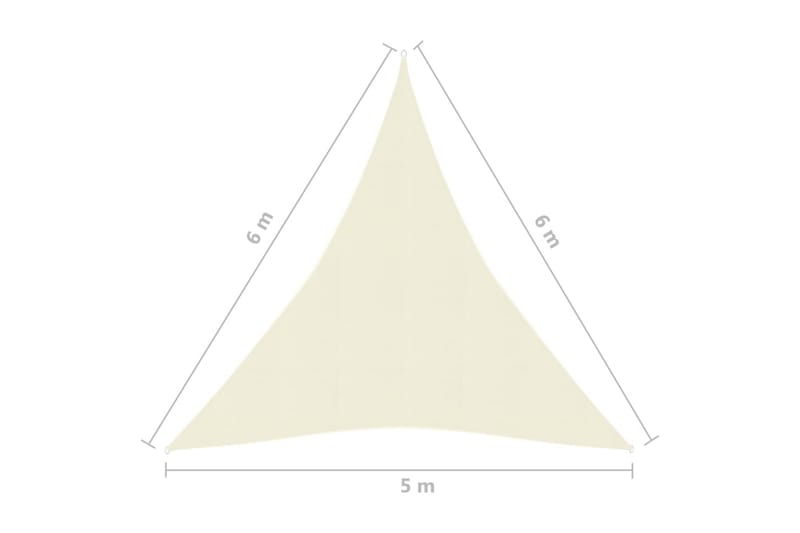 Solsegel 160 g/m² gräddvit 5x6x6 m HDPE - Kräm - Utemöbler & utemiljö - Solskydd - Solsegel