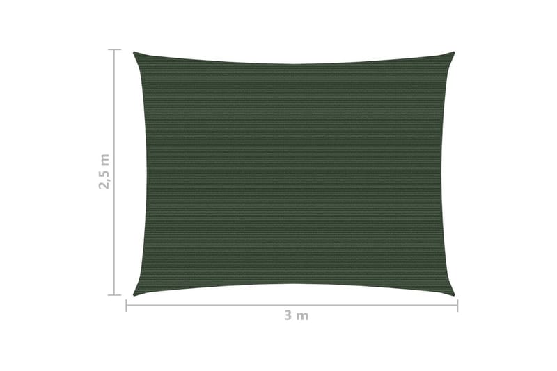 Solsegel 160 g/m² mörkgrön 2,5x3 m HDPE - Grön - Utemöbler & utemiljö - Solskydd - Solsegel