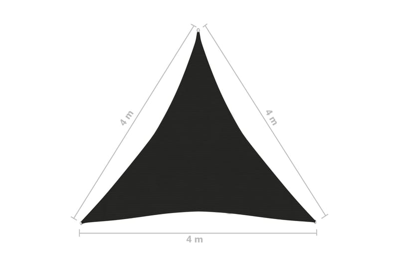 Solsegel 160 g/m² svart 4x4x4 m HDPE - Svart - Utemöbler & utemiljö - Solskydd - Solsegel