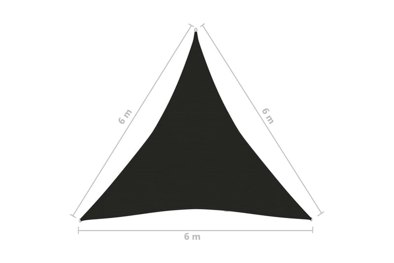 Solsegel 160 g/m² svart 6x6x6 m HDPE - Svart - Utemöbler & utemiljö - Solskydd - Solsegel