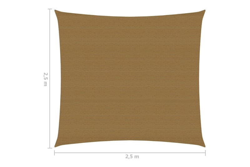 Solsegel 160 g/m² taupe 2,5x2,5 m HDPE - Brun - Utemöbler & utemiljö - Solskydd - Solsegel