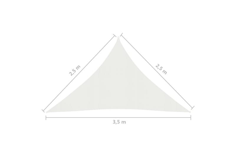 Solsegel 160 g/m² vit 2,5x2,5x3,5 m HDPE - Vit - Utemöbler & utemiljö - Solskydd - Solsegel