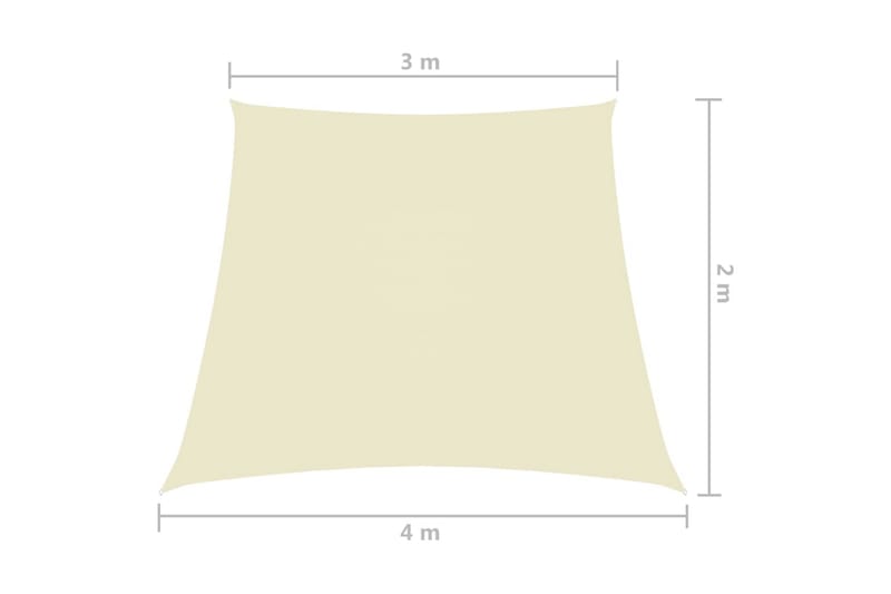 Solsegel oxfordtyg trapets 3/4x2 m gräddvit - Vit - Utemöbler & utemiljö - Solskydd - Solsegel