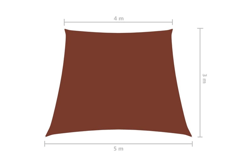 Solsegel oxfordtyg trapets 4/5x3 m terrakotta - Brun - Utemöbler & utemiljö - Solskydd - Solsegel