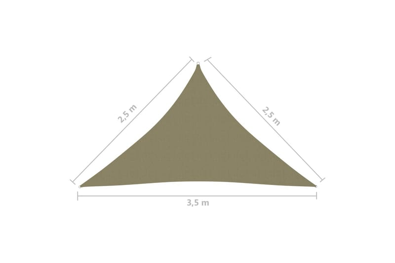 Solsegel oxfordtyg trekantigt 2,5x2,5x3,5 m beige - Beige - Utemöbler & utemiljö - Solskydd - Solsegel