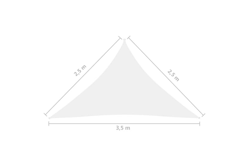 Solsegel Oxfordtyg trekantigt 2,5x2,5x3,5 m vit - Vit - Utemöbler & utemiljö - Solskydd - Solsegel