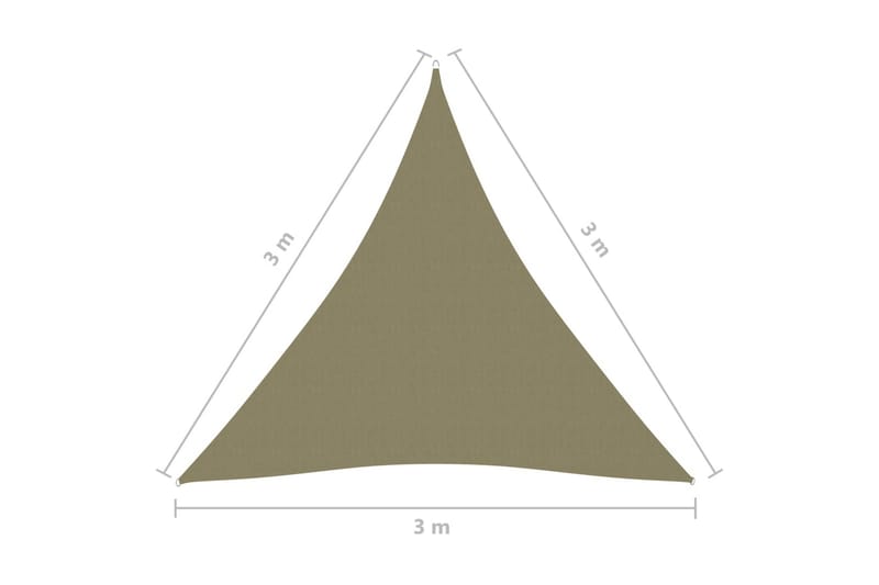 Solsegel oxfordtyg trekantigt 3x3x3 m beige - Beige - Utemöbler & utemiljö - Solskydd - Solsegel