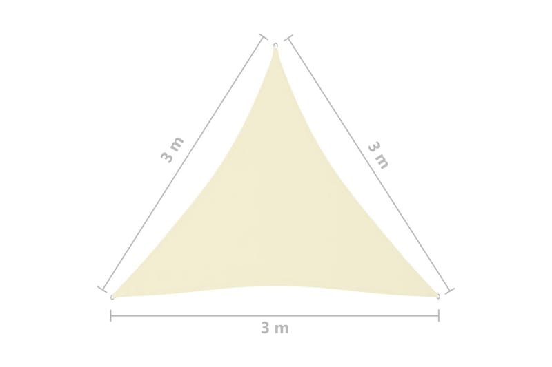 Solsegel oxfordtyg trekantigt 3x3x3 m gräddvit - Kräm - Utemöbler & utemiljö - Solskydd - Solsegel