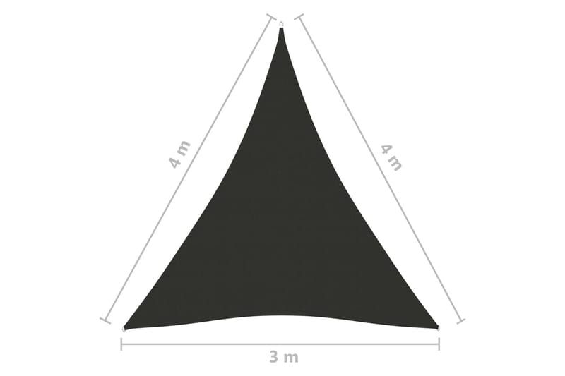 Solsegel Oxfordtyg trekantigt 3x4x4 m antracit - Antracit - Utemöbler & utemiljö - Solskydd - Solsegel