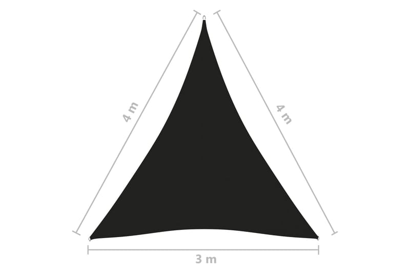 Solsegel oxfordtyg trekantigt 3x4x4 m svart - Svart - Utemöbler & utemiljö - Solskydd - Solsegel