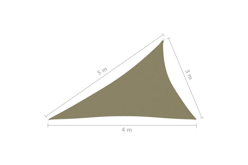 Solsegel oxfordtyg trekantigt 3x4x5 m beige - Beige - Utemöbler & utemiljö - Solskydd - Solsegel