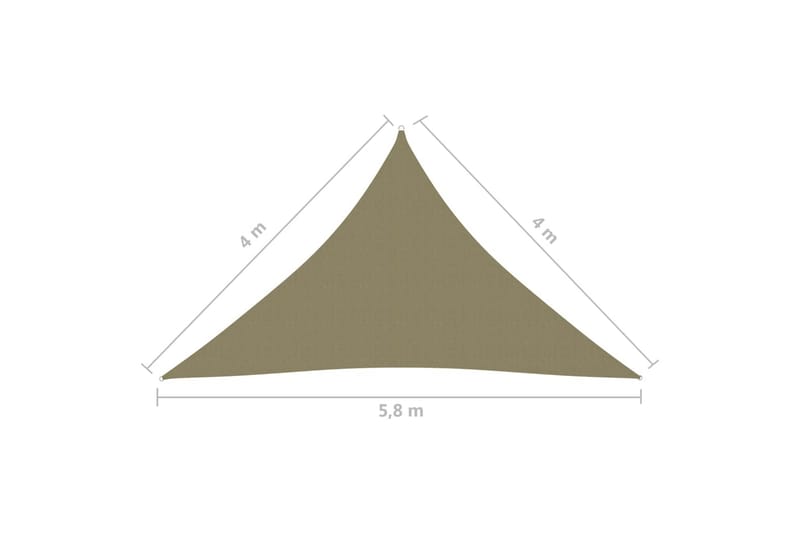 Solsegel oxfordtyg trekantigt 4x4x5,8 m beige - Beige - Utemöbler & utemiljö - Solskydd - Solsegel