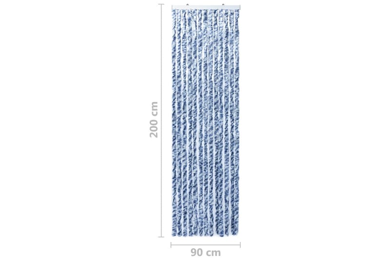 Insektsdraperi blå och vit 90x200 cm chenille - Blå|Vit - Utemöbler & utemiljö - Trädgårdsdekoration & utemiljö - Myggnät & insektsnät