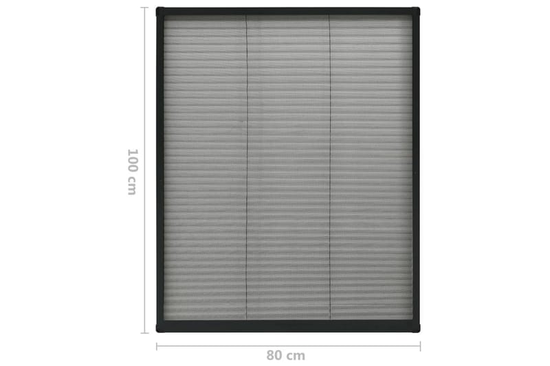 Plisserat insektsnät för fönster antracit 80x100 cm aluminiu - Grå - Utemöbler & utemiljö - Trädgårdsdekoration & utemiljö - Myggnät & insektsnät