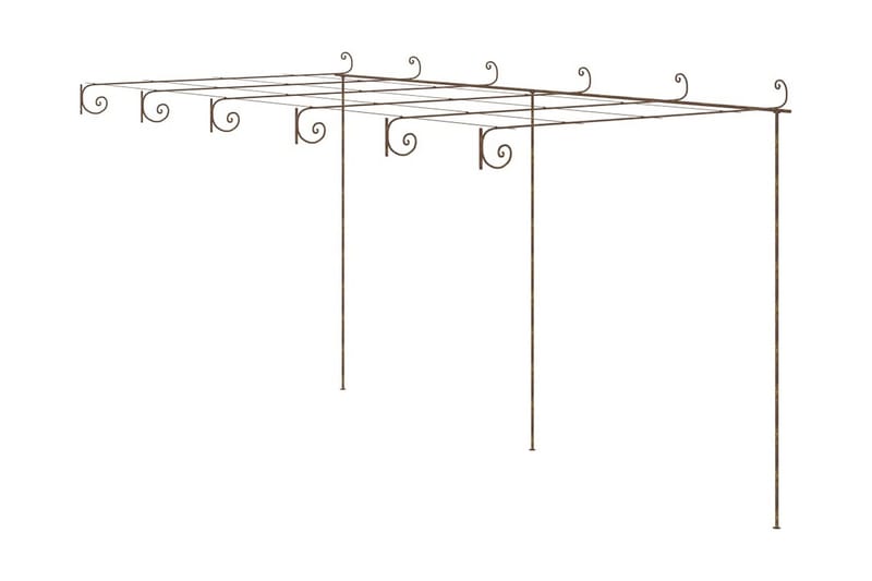 Pergola antikbrun 6x3x2,5 m järn - Brun - Utemöbler & utemiljö - Trädgårdsdekoration & utemiljö - Rosenbåge