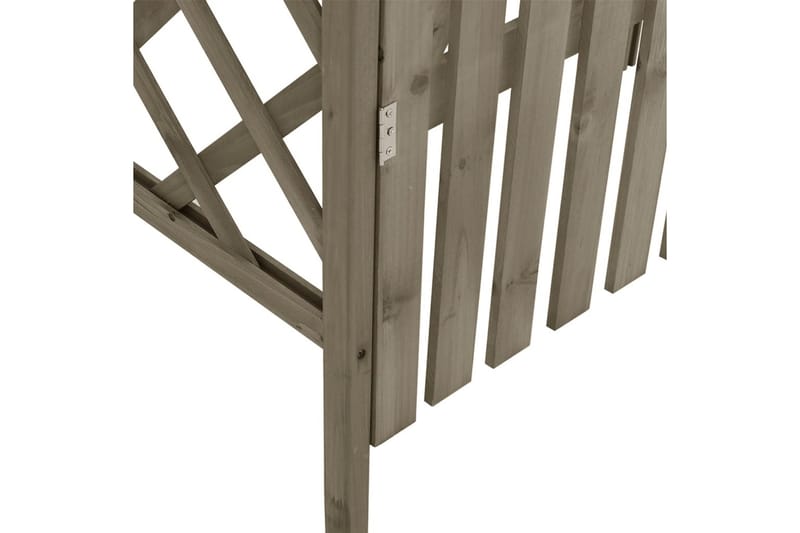 Pergola med grind 116x40x204 cm grå massivt granträ - Grå - Utemöbler & utemiljö - Trädgårdsdekoration & utemiljö - Rosenbåge