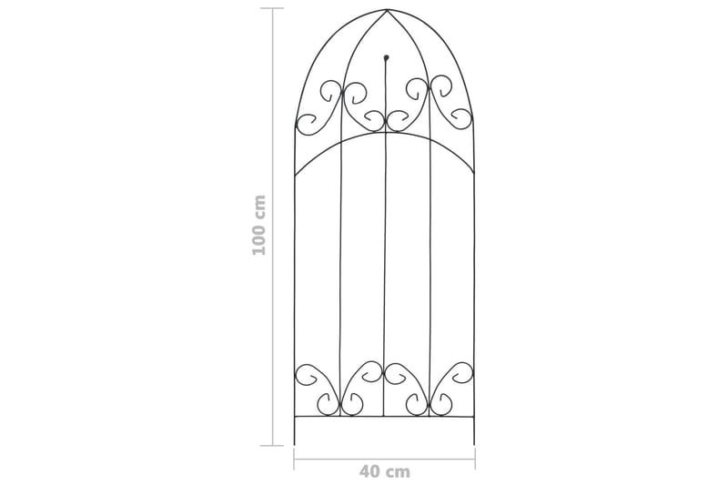 Växtstöd 3 st svart 40x100 cm järn - Svart - Utemöbler & utemiljö - Trädgårdsdekoration & utemiljö - Rosenbåge