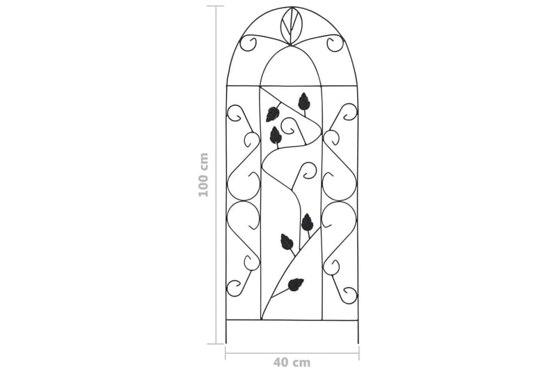 Växtstöd 3 st svart 40x100 cm järn - Svart - Utemöbler & utemiljö - Trädgårdsdekoration & utemiljö - Rosenbåge