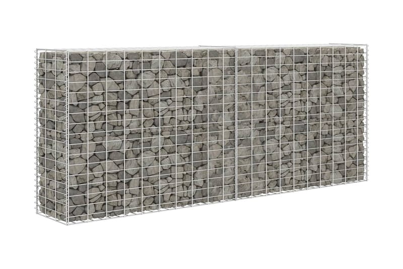 Gabion galvaniserat stål 85x30x200 cm - Silver - Utemöbler & utemiljö - Trädgårdsdekoration & utemiljö - Staket & grind