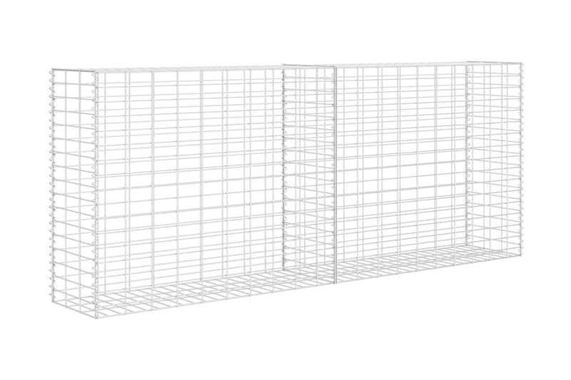 Gabion galvaniserat stål 85x30x200 cm - Silver - Utemöbler & utemiljö - Trädgårdsdekoration & utemiljö - Staket & grind