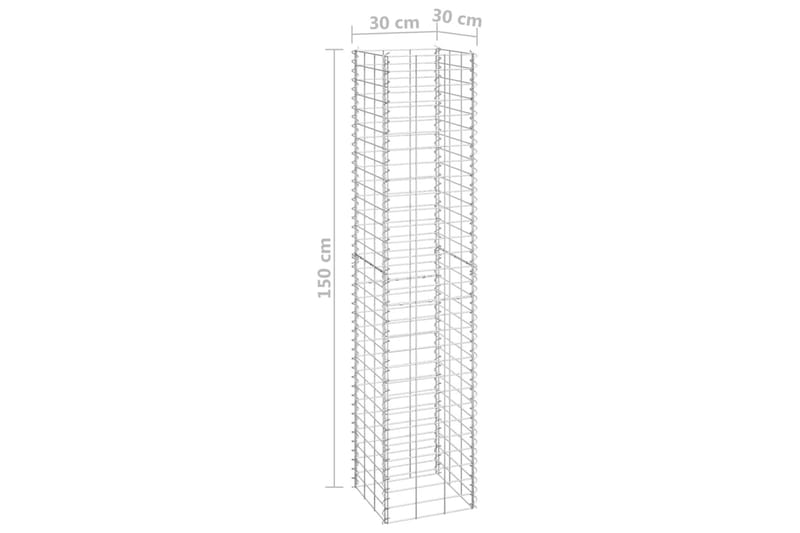 Gabioner 16 st 30x30x50/100/150/200 cm järn - Silver - Utemöbler & utemiljö - Trädgårdsdekoration & utemiljö - Staket & grind