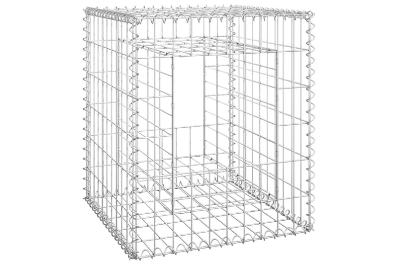 Gabionkorg stolpform 50x50x60 cm järn - Silver - Utemöbler & utemiljö - Trädgårdsdekoration & utemiljö - Staket & grind