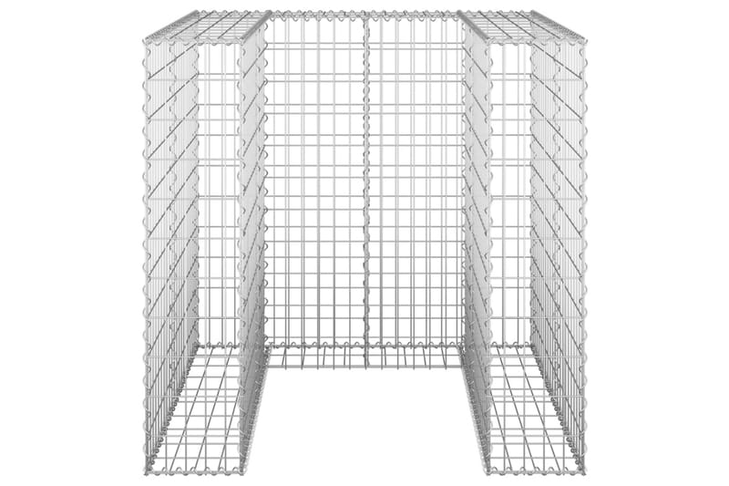 Gabionmur för soptunna galvaniserat stål 110x100x110 cm - Silver - Utemöbler & utemiljö - Trädgårdsdekoration & utemiljö - Staket & grind