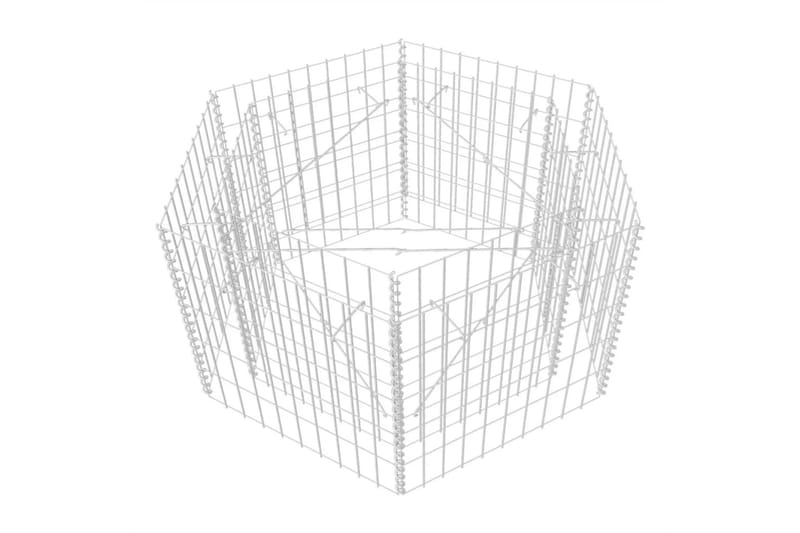 Hexagonal planteringsgabion upphöjd 100x90x50 cm - Silver - Utemöbler & utemiljö - Trädgårdsdekoration & utemiljö - Staket & grind