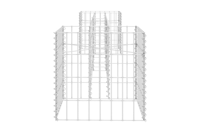 Planteringsgabion H-formad stål 260x40x40 cm - Silver - Utemöbler & utemiljö - Trädgårdsdekoration & utemiljö - Staket & grind