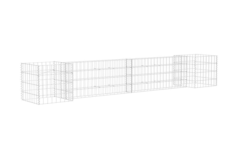 Planteringsgabion H-formad stål 260x40x40 cm - Silver - Utemöbler & utemiljö - Trädgårdsdekoration & utemiljö - Staket & grind