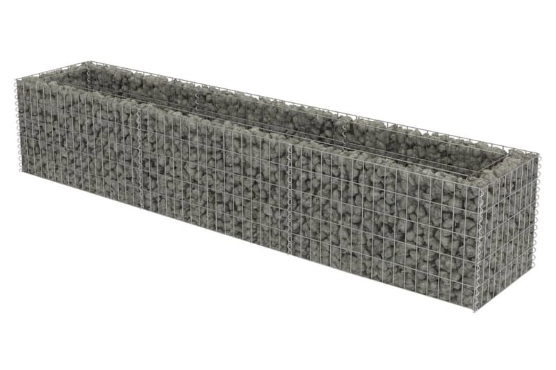 Planteringsgabion upphöjd galvaniserat stål 270x50x50 cm - Silver - Utemöbler & utemiljö - Trädgårdsdekoration & utemiljö - Staket & grind