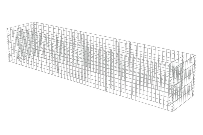 Planteringsgabion upphöjd galvaniserat stål 270x50x50 cm - Silver - Utemöbler & utemiljö - Trädgårdsdekoration & utemiljö - Staket & grind