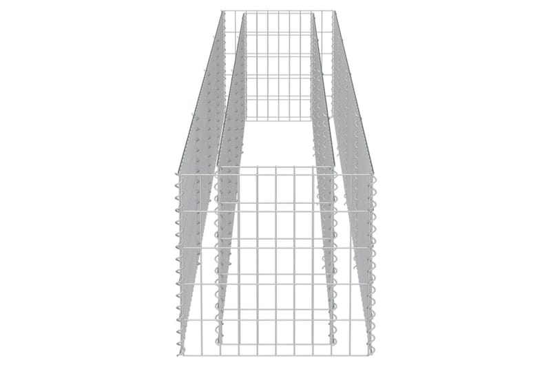 Planteringsgabion upphöjd galvaniserat stål 360x50x50 cm - Silver - Utemöbler & utemiljö - Trädgårdsdekoration & utemiljö - Staket & grind