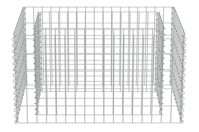 Planteringsgabion upphöjd galvaniserat stål 90x50x50 cm - Silver - Utemöbler & utemiljö - Trädgårdsdekoration & utemiljö - Staket & grind