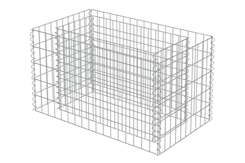 Planteringsgabion upphöjd galvaniserat stål 90x50x50 cm - Silver - Utemöbler & utemiljö - Trädgårdsdekoration & utemiljö - Staket & grind