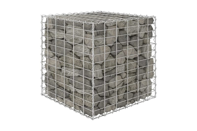 Planteringsgabion upphöjd stål 60x60x60 cm - Silver - Utemöbler & utemiljö - Trädgårdsdekoration & utemiljö - Staket & grind