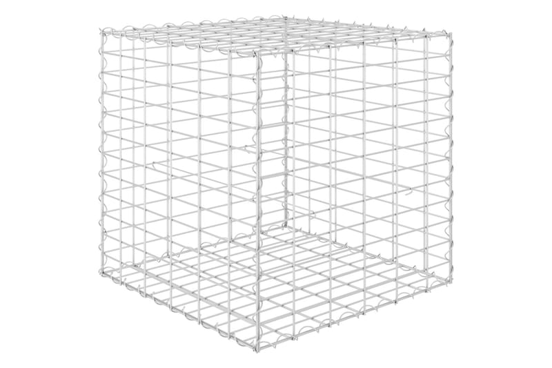 Planteringsgabion upphöjd stål 60x60x60 cm - Silver - Utemöbler & utemiljö - Trädgårdsdekoration & utemiljö - Staket & grind