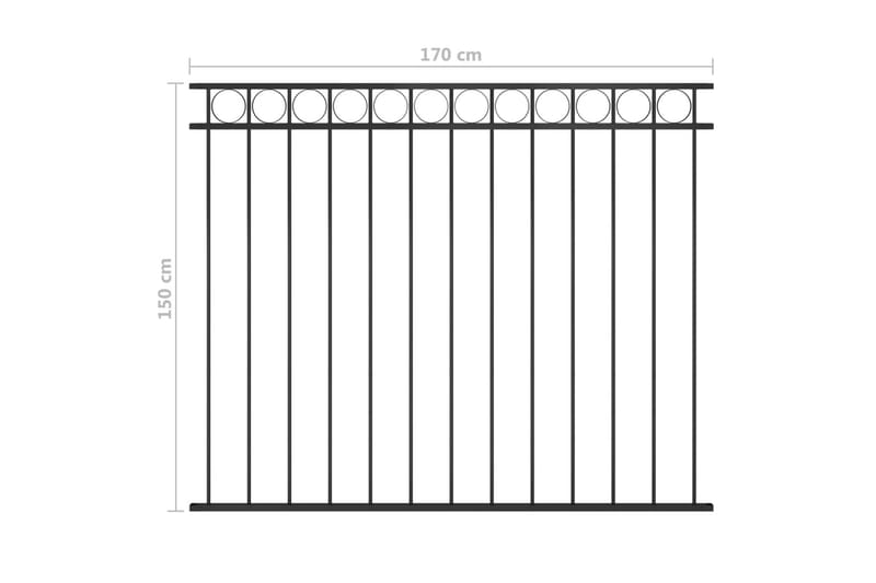 Staketpanel stål 1,7x1,5 m svart - Svart - Utemöbler & utemiljö - Trädgårdsdekoration & utemiljö - Staket & grind